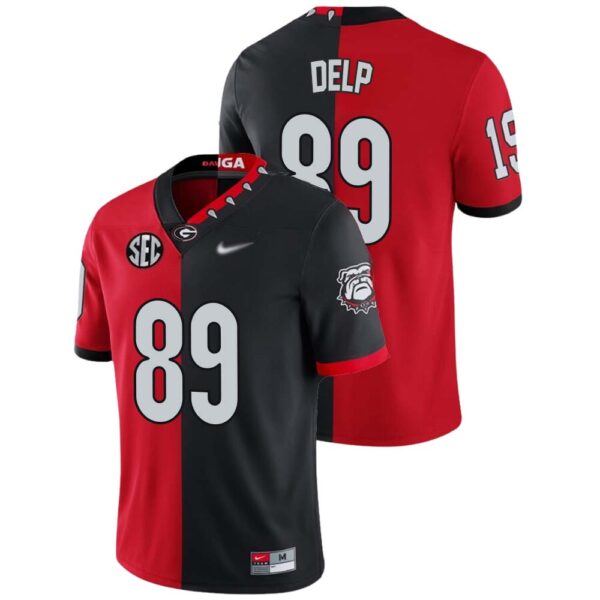 Henry Delp No 89 Mens Red Black Georgia Bulldogs Split Edition Mascot 100Th Anniversary
