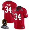 Herschel Walker No 34 Men Cfp Georgia Bulldogs 2025 Home Game Jersey- Replica