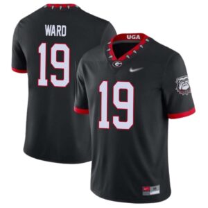 Hines Ward No 19 Mens Georgia Bulldogs Custom Mascot 100th Anniversary Jersey – Black