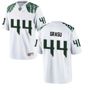 Hroniss Grasu No 44 Oregon Ducks Men’s Football Limited Away Football Jerseys White