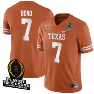 Isaiah Bond No 7 Men CFP Texas Longhorns Playoff First Round 2025 Jersey- Replica