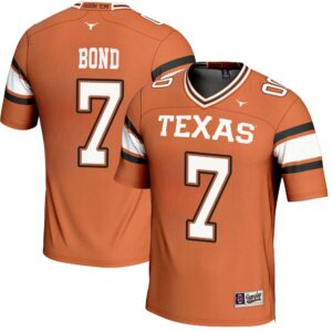 Isaiah Bond No 7 Orange Texas Longhorns Icon Print NIL Pick-A-Player Football Jersey for Men