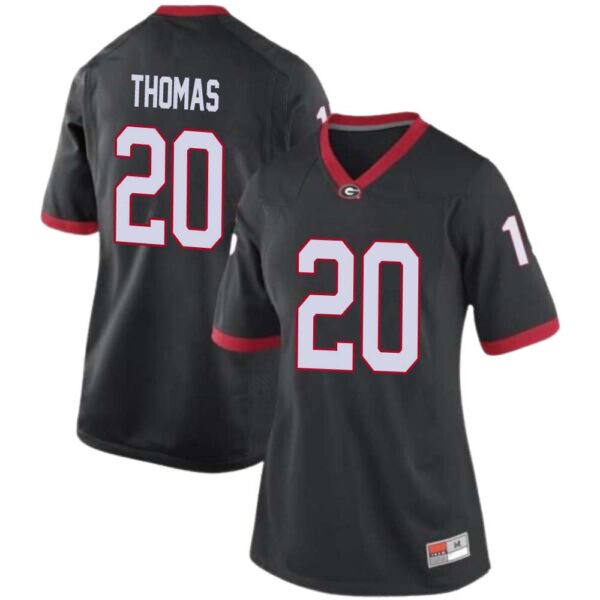 Jacorey Thomas No 20 Womans Black Georgia Bulldogs Pick A Player Replica Football Jersey