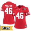 Jace Middleton No 46 Men Cfp Ohio State Buckeyes Playoff First Round 2025 Jersey- Replica