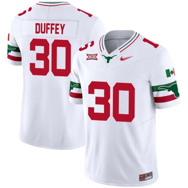 Jackson Duffey No 30 Men’s Texas Longhorns Mexico Vapor Jersey