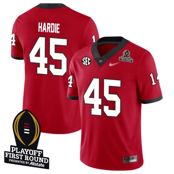 Jacob Hardie No 45 Men Cfp Georgia Bulldogs Playoff First Round 2025 Jersey- Replica