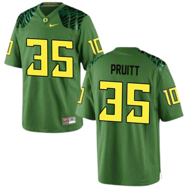 Jacob Pruitt No 35 Men’S Apple Green Oregon Ducks Football Game Jersey