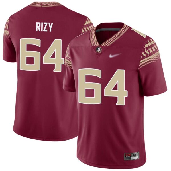 Jacob Rizy No 64 Men’s Florida State Seminoles Home Game Football Jersey