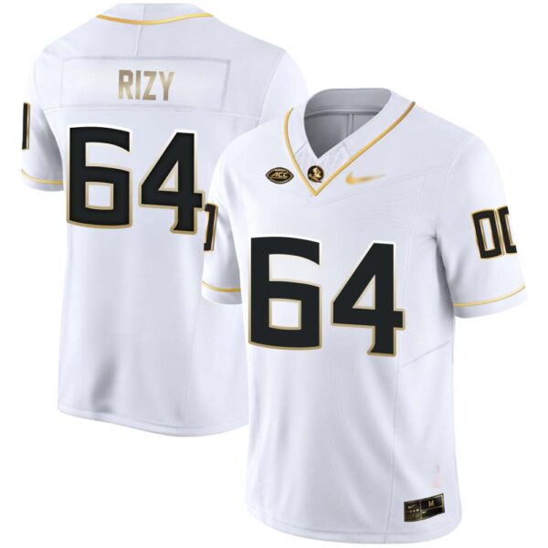 Jacob Rizy No 64 Men’s Florida State Seminoles White Golden Limited Football Jersey