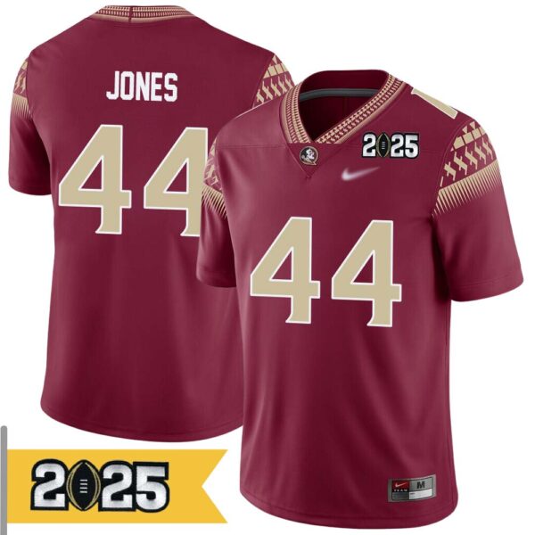 Jaden Jones No 44 Men Cfp Florida State Seminoles 2025 Home Game Jersey- Replica