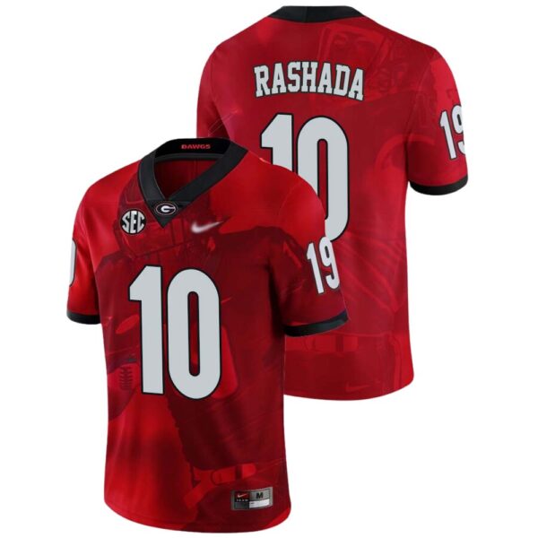 Jaden Rashada No 10 Georgia Bulldogs Mens Ncaa Red 2022 National Championship Decisive Highlights College Football Jersey