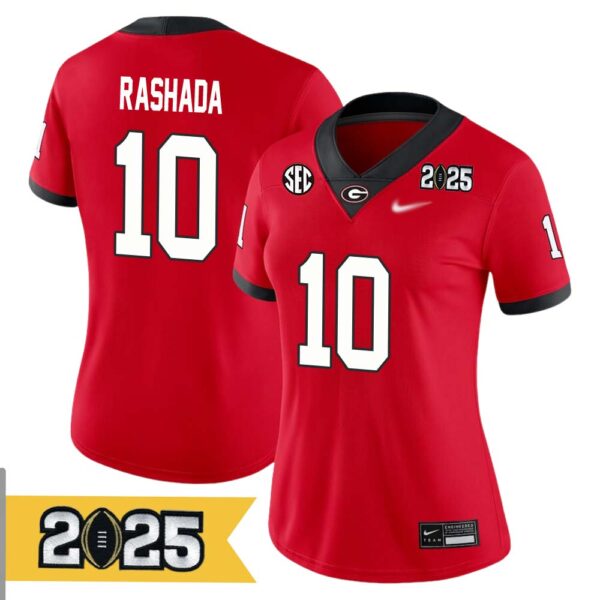 Jaden Rashada No 10 Woman Cfp Georgia Bulldogs 2025 Home Game Jersey- Replica