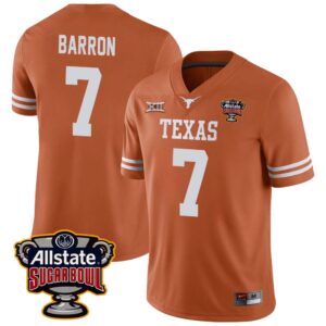 Jahdae Barron No 7 Texas Longhorns Allstate Sugar Bowl Patch 2024 College Football Orange