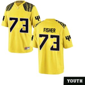 Jake Fisher No 73 University of Oregon Youth’s Football Game Stitched Jerseys Gold