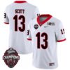 Jake Scott No 13 Mens Georgia Bulldogs Back To Back National Champions 2023 Limited Jersey