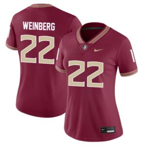 Jake Weinberg No 22 Woman’s Florida State Seminoles Home Game Football Jersey