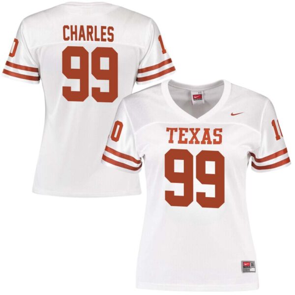 Jamaal Charles No 99 White Texas Longhorns Football Custom Game Jersey For Woman