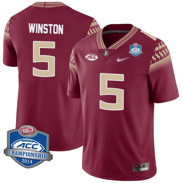 Jameis Winston No 5 Men’s Florida State Seminoles 2014 Acc Championship Limited Football Jersey