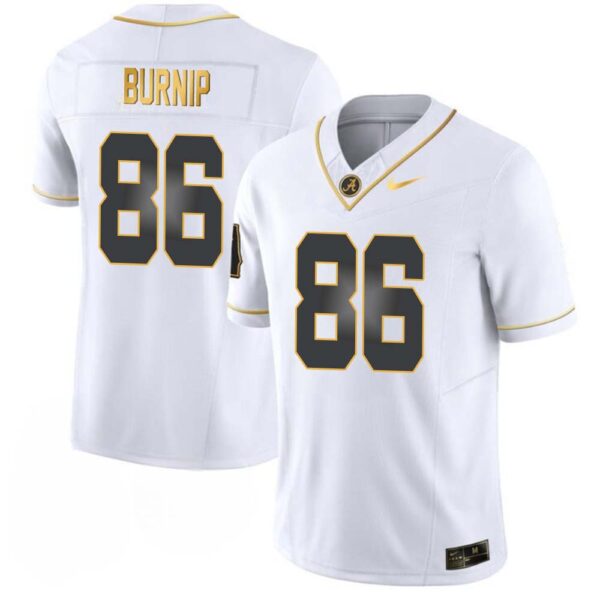 James Burnip No 86 Men’s Alabama Crimson Tide Limited Custom Golden Throwback Jersey