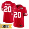 James Peoples No 20 Men Cfp Ohio State Buckeyes Playoff First Round 2025 Jersey- Replica