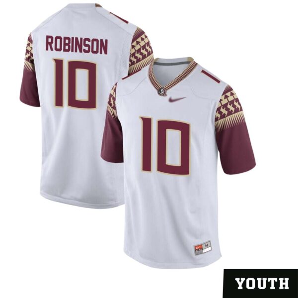 Jammie Robinson No 10 Youth’s White Florida State Seminoles Game Football Jersey