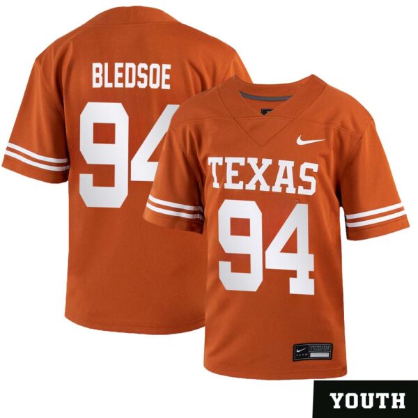 Jaray Bledsoe No 94 Orange Texas Longhorns Football Custom Game Jersey For Youth