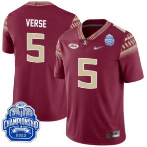 Jared Verse No 5 Men’s Florida State Seminoles 2023 ACC Championship Limited Football Jersey