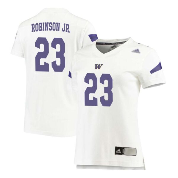 Jason Robinson Jr No 23 Women’s White Washington Huskies Premier Football Jersey