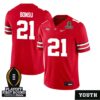 Jayden Bonsu No 21 Youth Cfp Ohio State Buckeyes 2025 Home Game Jersey- Replica