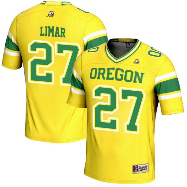 Jayden Limar No 27 Yellow Oregon Ducks Nil Player Football Jersey For Men