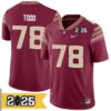 Jayden Todd No 78 Woman Cfp Florida State Seminoles 2025 Home Game Jersey- Replica