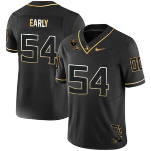 Jaylen Early No 54 Men’s Florida State Seminoles Black Golden Limited Football Jersey