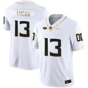 Jaylin Lucas No 13 Men’s Florida State Seminoles White Golden Limited Football Jersey