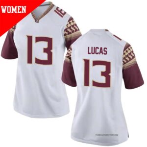 Jaylin Lucas No 13 Woman’s White Florida State Seminoles Game Football Jersey