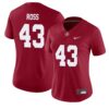 Jayshawn Ross No 43 Woman’s White Alabama Crimson Tide Custom Game Football Jersey