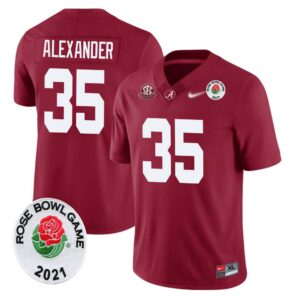 Jeremiah Alexander No 35 Men’s Alabama Crimson Tide Limited Custom Rose Bowl 2021 Jersey