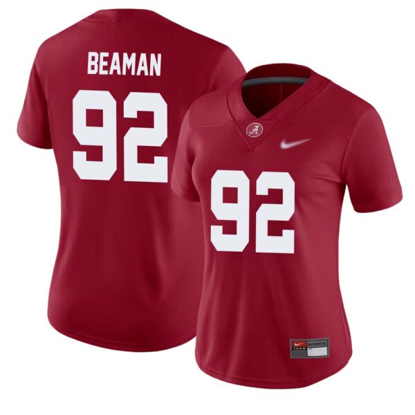 Jeremiah Beaman No 92 Woman’s Crimson Alabama Crimson Tide Player Home Game Jersey
