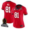 Jeremy Bell No 81 Woman Cfp Georgia Bulldogs 2025 Home Game Jersey- Replica