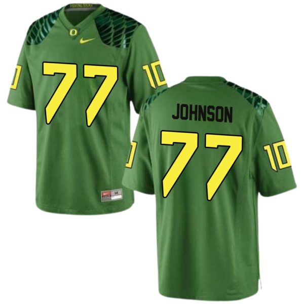 Jericho Johnson No 77 Men’S Apple Green Oregon Ducks Football Game Jersey