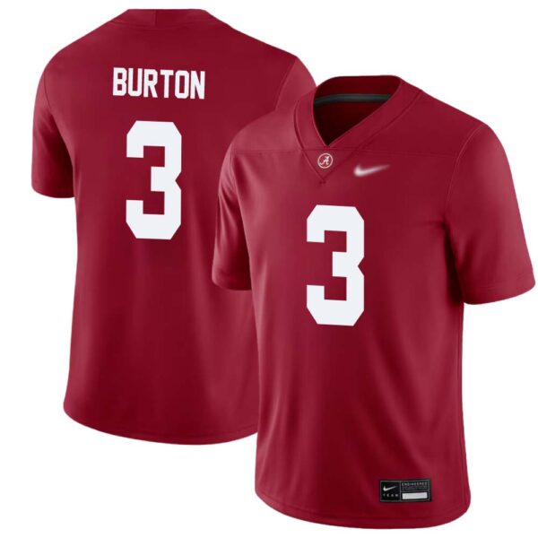 Jermaine Burton No 3 Men’s Crimson Alabama Crimson Tide Player Game Jersey