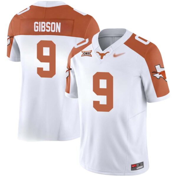 Jerrick Gibson No 9 Texas Longhorns Vapor Limited Custom White Jersey