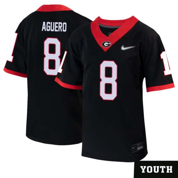 Joenel Aguero No 8 Youths Black Georgia Bulldogs Pick A Player Replica Football Jersey