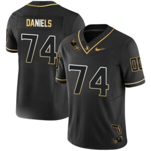 Jonathan Daniels No 74 Men’s Florida State Seminoles Black Golden Limited Football Jersey