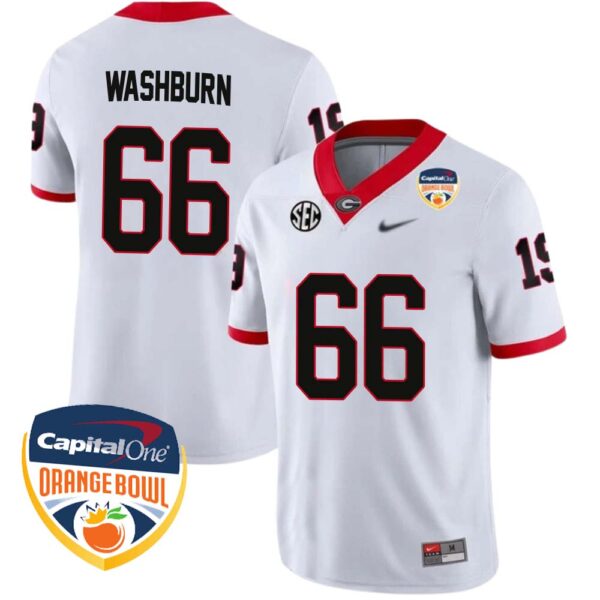 Jonathan Washburn No 66 Mens Georgia Bulldogs Orange Bowl 2023 Tag Jersey