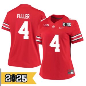 Jordan Fuller No 4 Woman CFP Ohio State Buckeyes 2025 Home Game Jersey- Replica