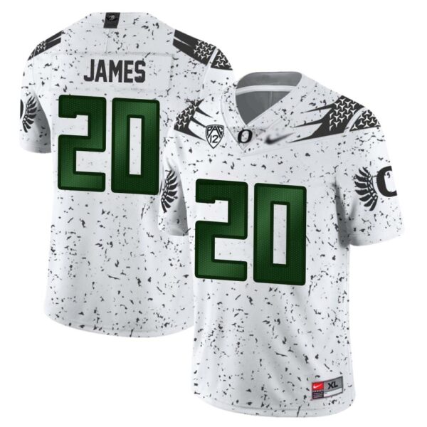 Jordan James No 20 Men’s Oregon Ducks Cancer White Limited Jersey
