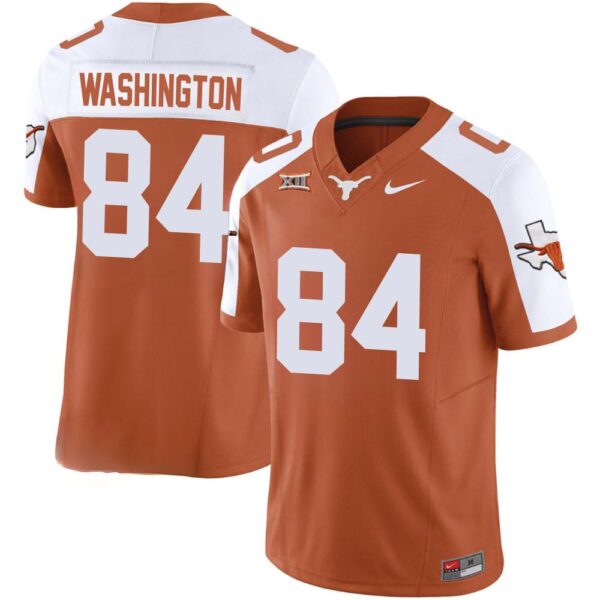 Jordan Washington No 84 Texas Longhorns Vapor Limited Custom Orange Jersey