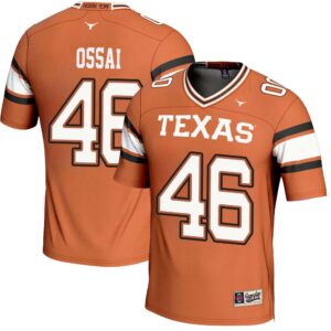 Joseph Ossai No 46 Orange Texas Longhorns Icon Print NIL Pick-A-Player Football Jersey for Men