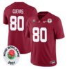 Josh Cuevas No 80 Men’s Alabama Crimson Tide Limited Custom Red Golden Jersey