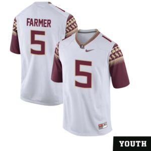 Joshua Farmer No 5 Youth’s White Florida State Seminoles Game Football Jersey